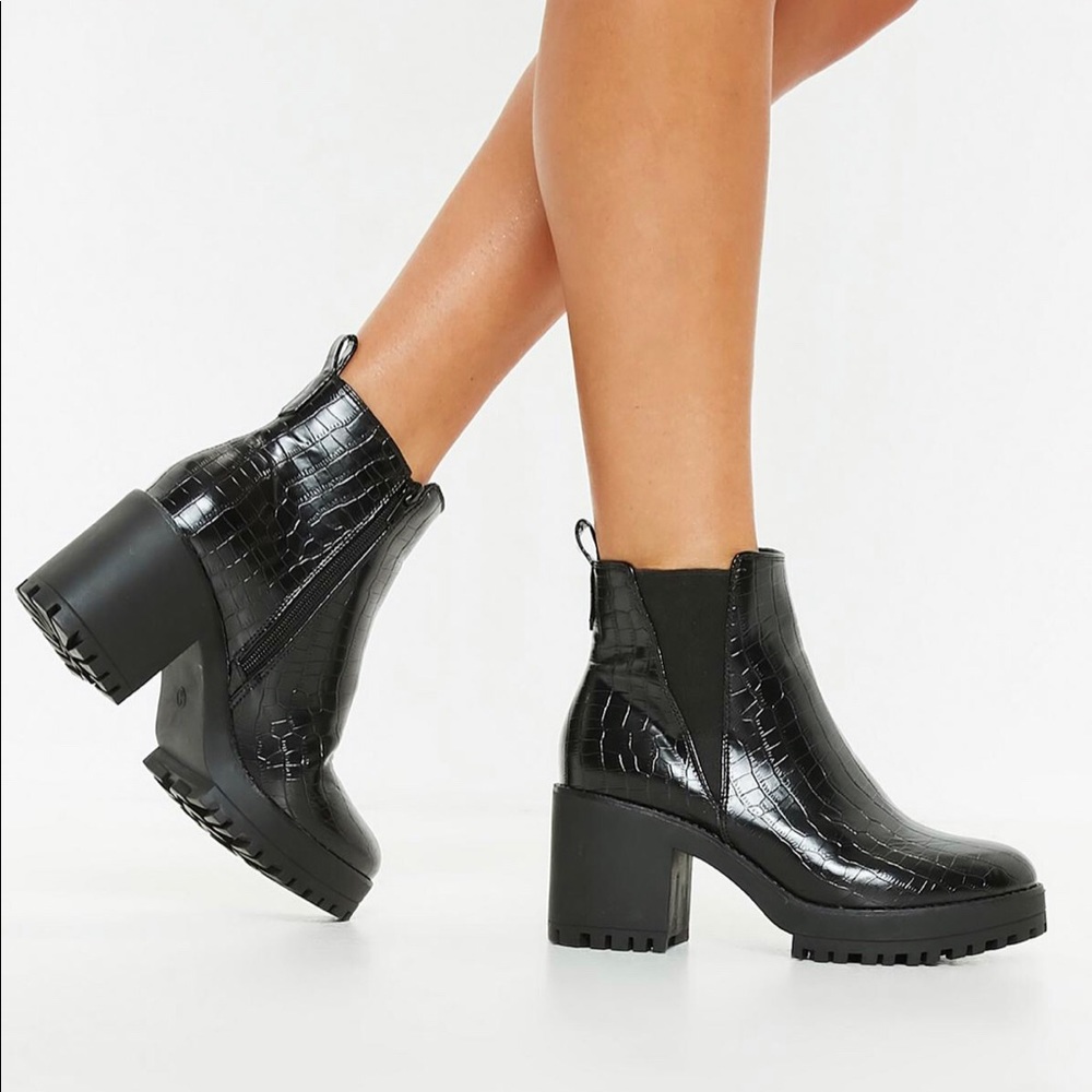Missguided Croc Chelsea Boots
